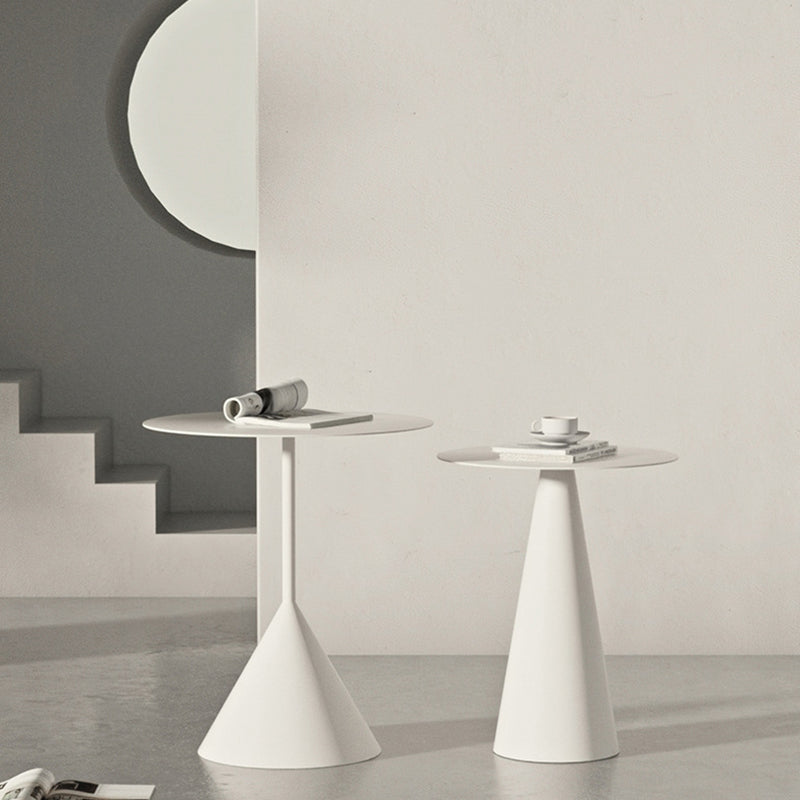 Mid-century Modern Style Round Metal Table with Pedestal Base Coffee Table