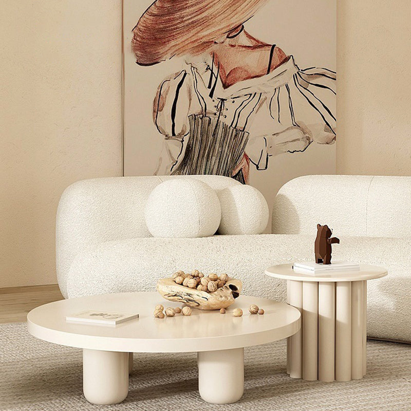 Scandinavian Round Wooden Coffee Table 4 Legs /Pedestal Cocktail Table