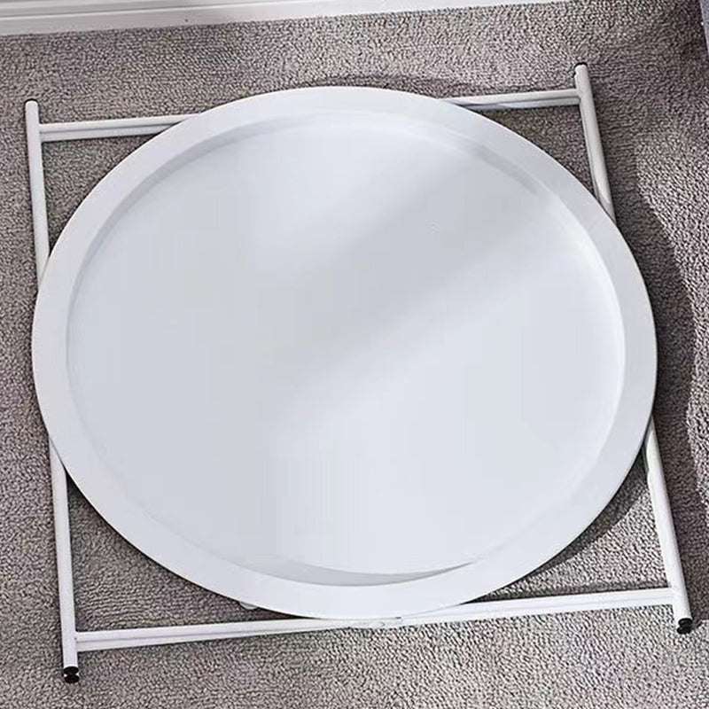 Mid-Century Cross Legs Side Table Metal Round Side End Table