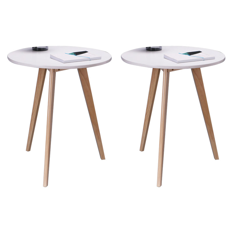 Scandinavian 23.6"/27.5" Round Wooden Top Side Table 3 Legs End Table