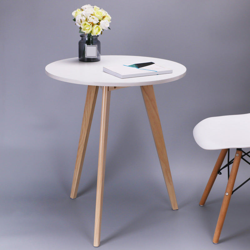 Scandinavian 23.6"/27.5" Round Wooden Top Side Table 3 Legs End Table