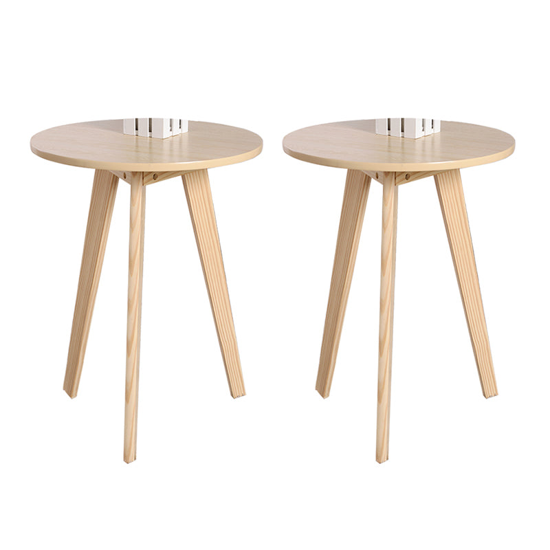 Scandinavian 23.6"/27.5" Round Wooden Top Side Table 3 Legs End Table
