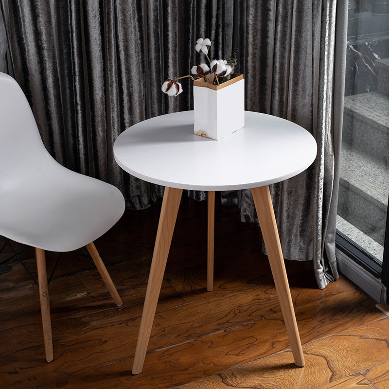 Scandinavian 23.6"/27.5" Round Wooden Top Side Table 3 Legs End Table