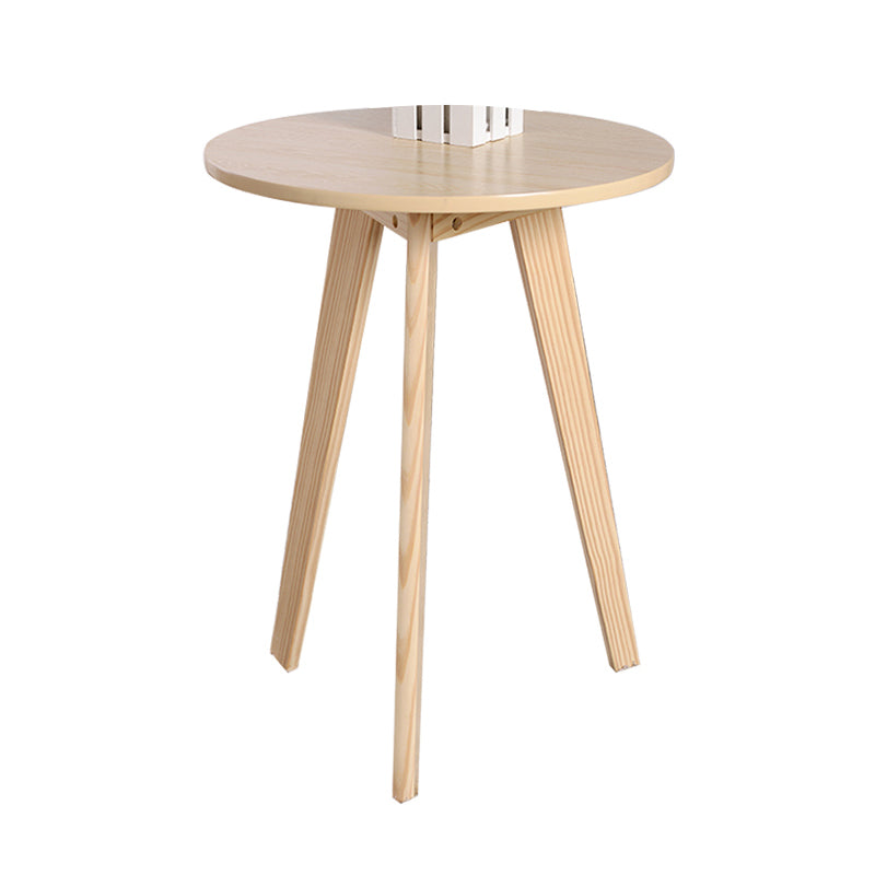 Scandinavian 23.6"/27.5" Round Wooden Top Side Table 3 Legs End Table