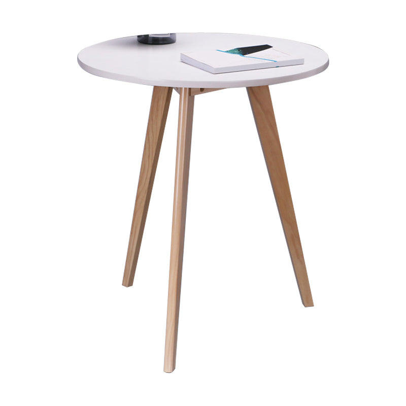 Scandinavian 23.6"/27.5" Round Wooden Top Side Table 3 Legs End Table