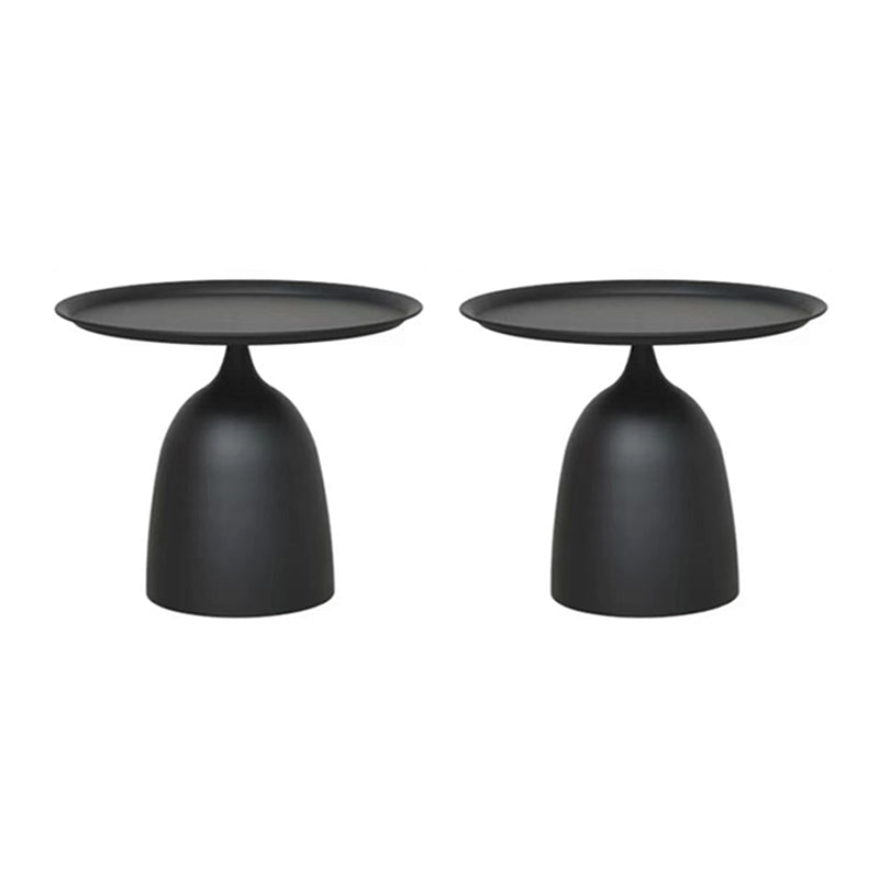 Mid-Century Metal Round Tray Top Side Table Pedestal End Table