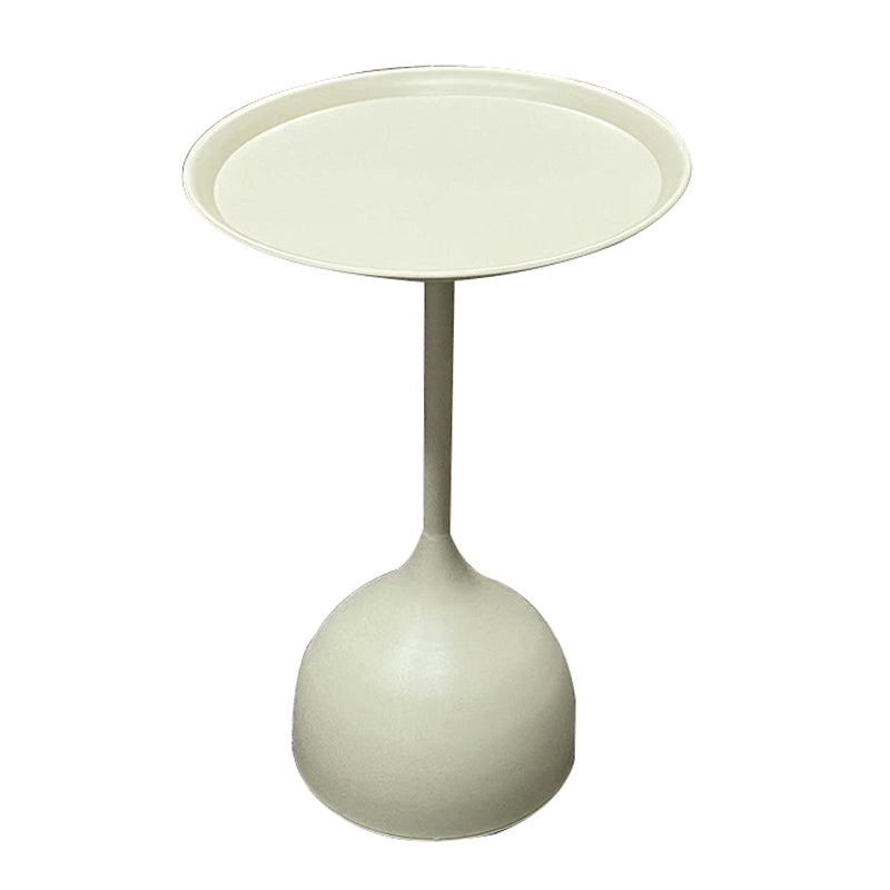 Mid-Century Metal Round Tray Top Side Table Pedestal End Table