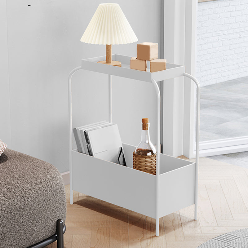 Mid-Century Rectangular Side Table 25.6" Tall 4 Legs End Table