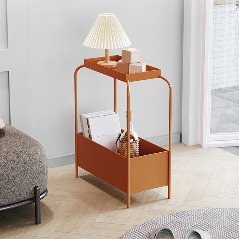 Mid-Century Rectangular Side Table 25.6" Tall 4 Legs End Table