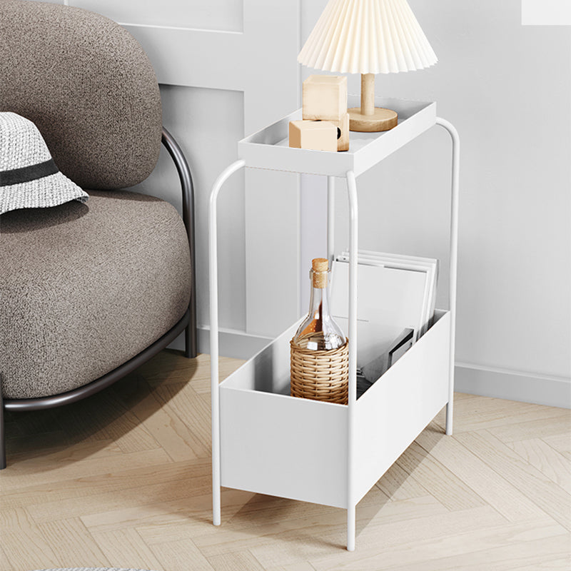 Mid-Century Rectangular Side Table 25.6" Tall 4 Legs End Table