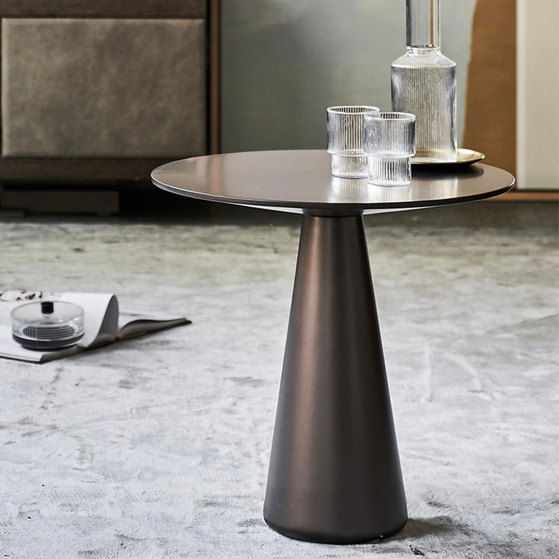 Mid-Century Metal Round Top Side Table 19.6-inch Pedestal End Table