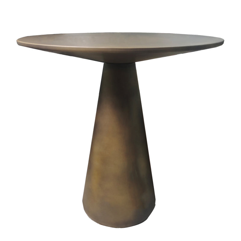 Mid-Century Metal Round Top Side Table 19.6-inch Pedestal End Table