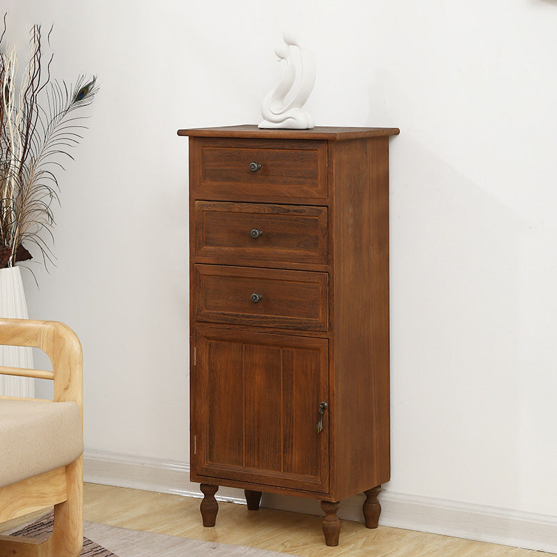 Industrial Turned Legs Accent Cabinet with Door and Drawers Storage Cabinet