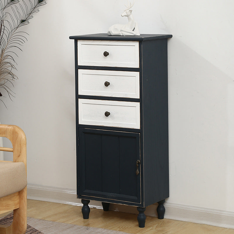 Industrial Turned Legs Accent Cabinet with Door and Drawers Storage Cabinet