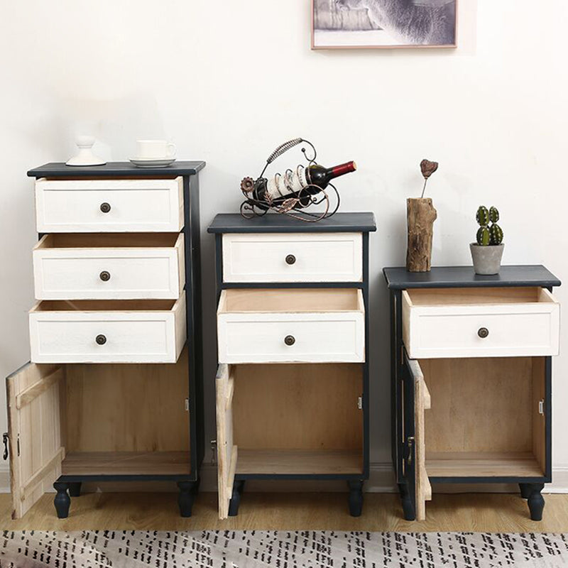 Industrial Turned Legs Accent Cabinet with Door and Drawers Storage Cabinet
