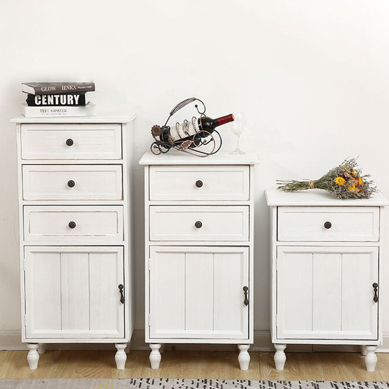 Industrial Turned Legs Accent Cabinet with Door and Drawers Storage Cabinet