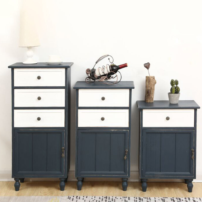 Industrial Turned Legs Accent Cabinet with Door and Drawers Storage Cabinet