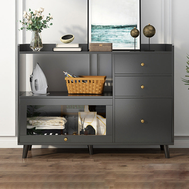 Bracket Legs Accent Cabinet with Drawers and Doors Cabinet for Living Room