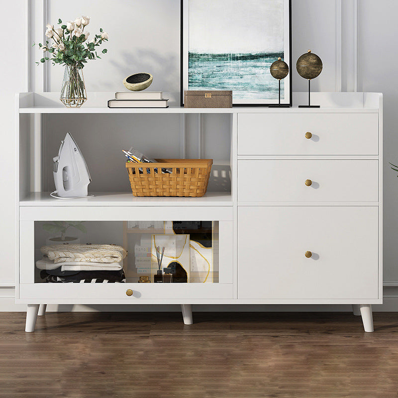 Bracket Legs Accent Cabinet with Drawers and Doors Cabinet for Living Room