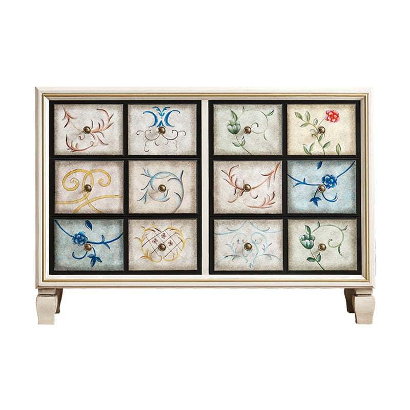 Mid-Century Modern Knobs Chest with Turned Legs Accent Chest