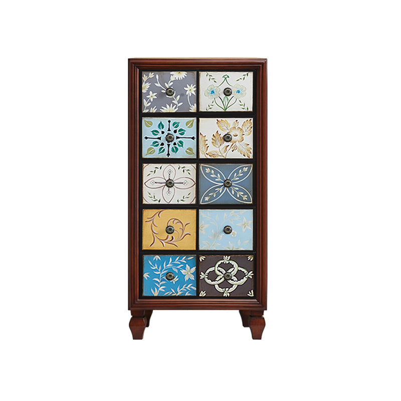 Mid-Century Modern Knobs Chest with Turned Legs Accent Chest