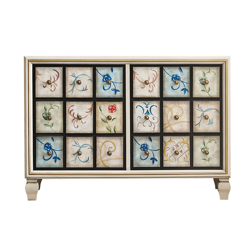 Mid-Century Modern Knobs Chest with Turned Legs Accent Chest