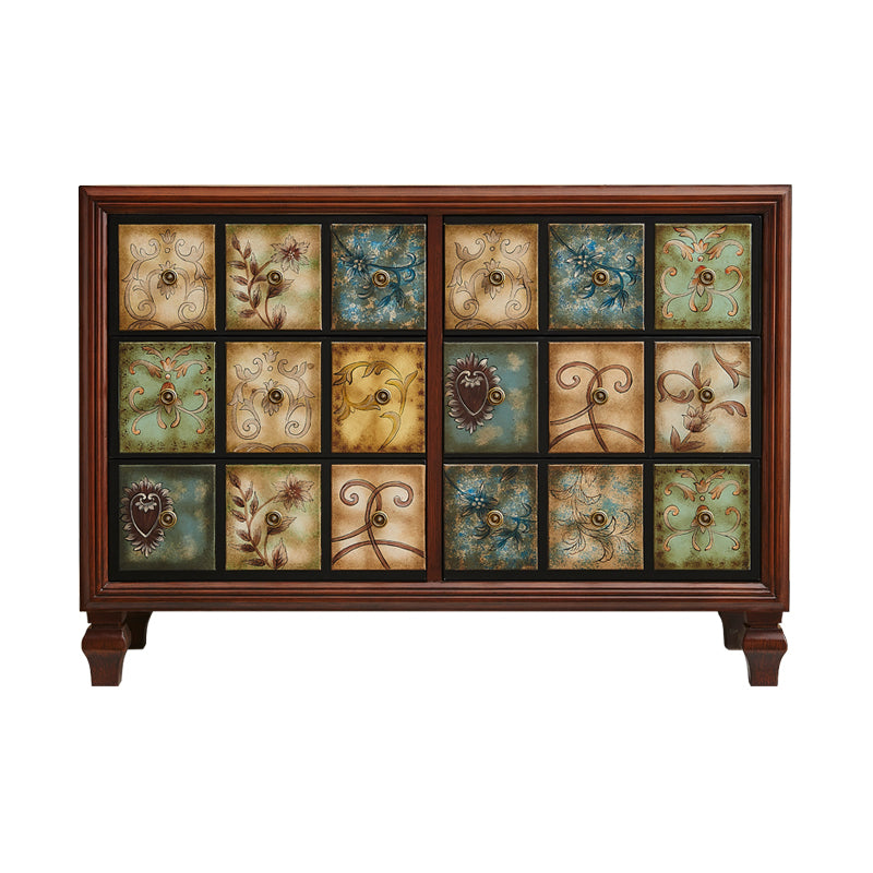 Mid-Century Modern Knobs Chest with Turned Legs Accent Chest
