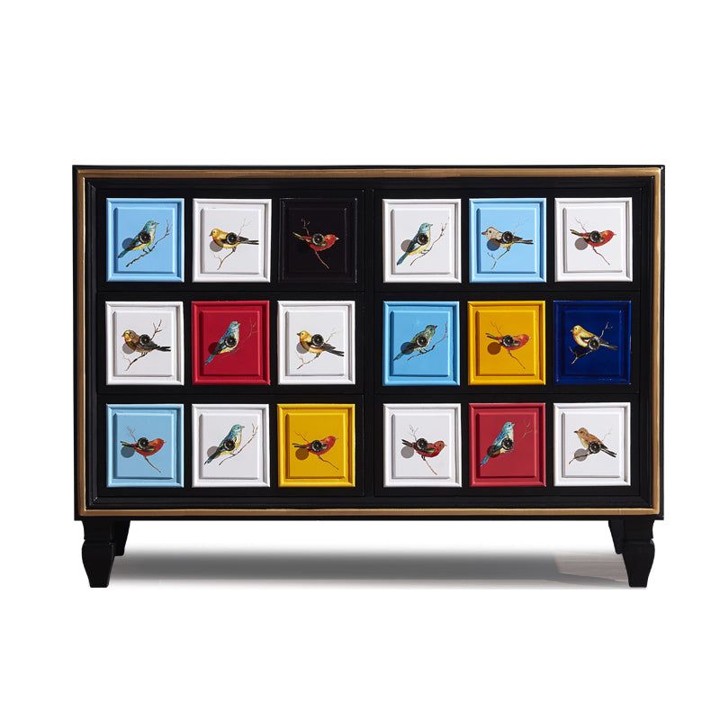 Mid-Century Modern Knobs Chest with Turned Legs Accent Chest