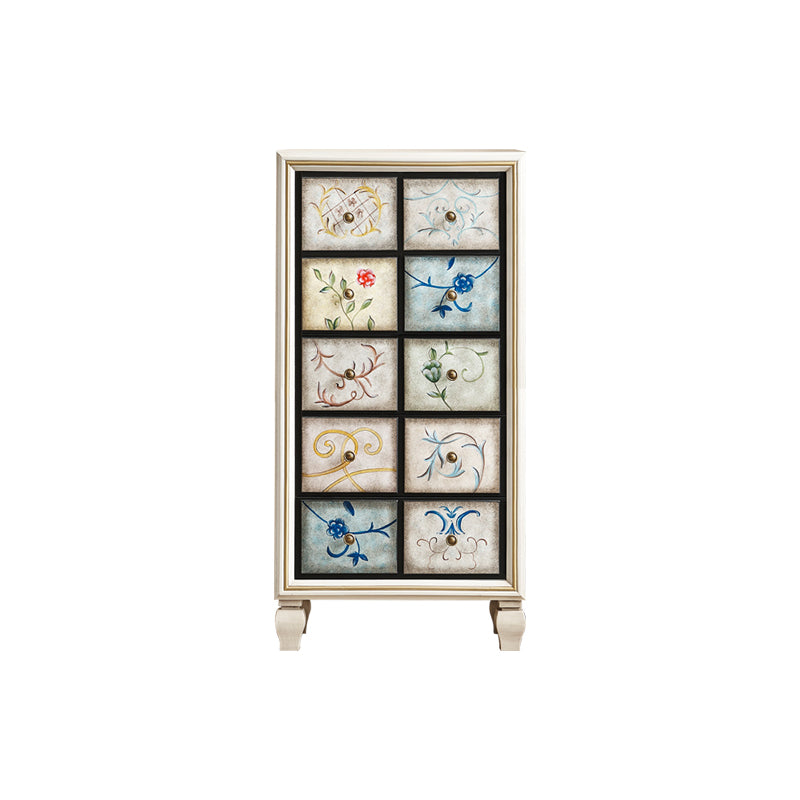 Mid-Century Modern Knobs Chest with Turned Legs Accent Chest