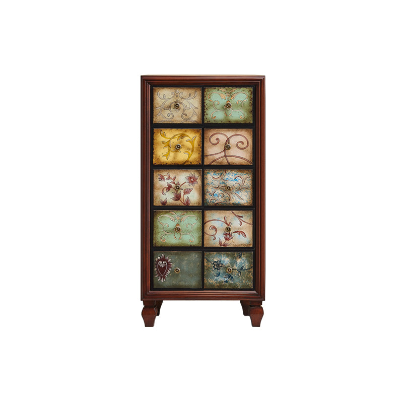 Mid-Century Modern Knobs Chest with Turned Legs Accent Chest