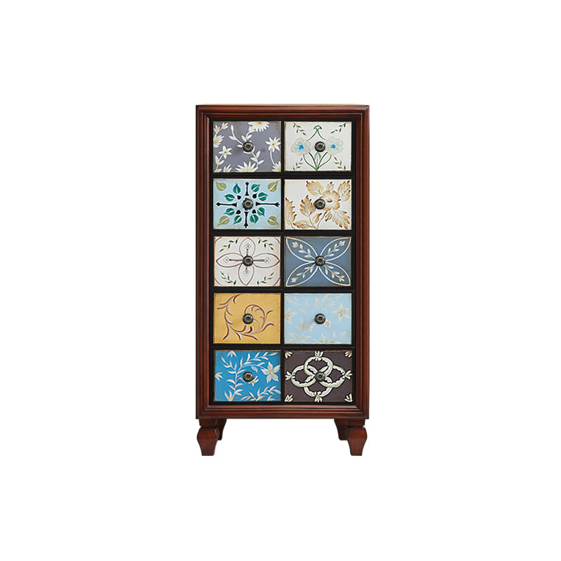 Mid-Century Modern Knobs Chest with Turned Legs Accent Chest
