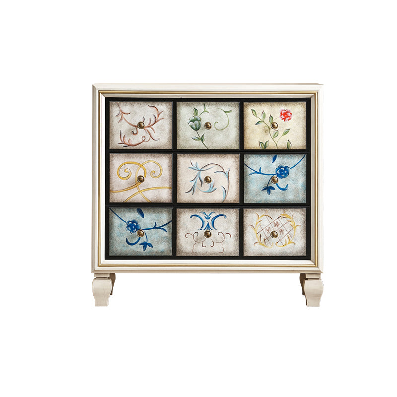 Mid-Century Modern Knobs Chest with Turned Legs Accent Chest