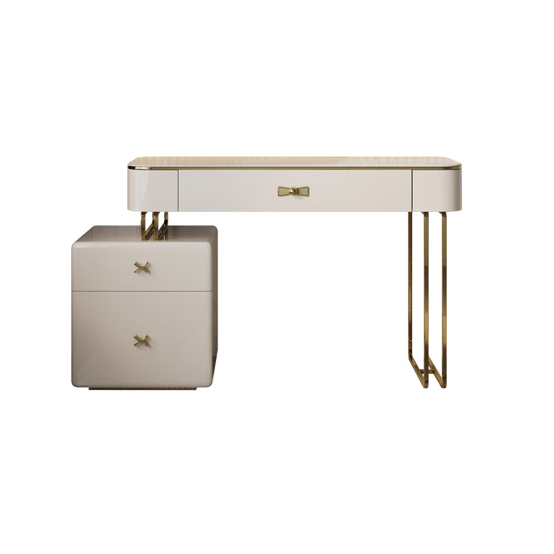 Glam Makeup Vanity Desk Table Slate Top Dressing Table with Drawer