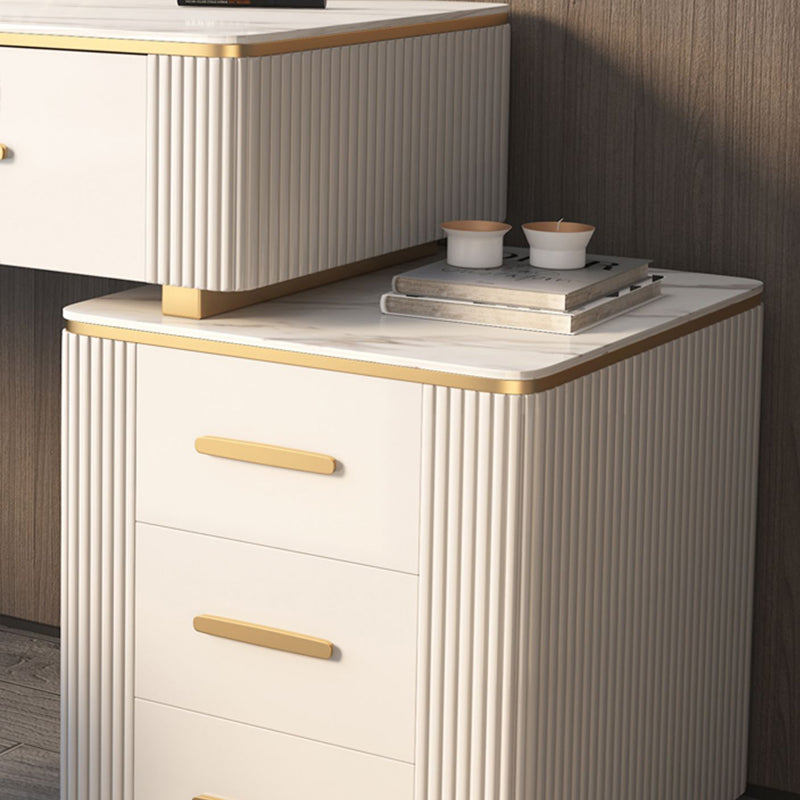 Glam Wood Make-up Vanity Slate Top Vanity Dressing Table with Drawer