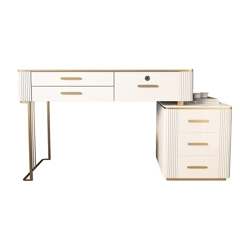 Glam Wood Make-up Vanity Slate Top Vanity Dressing Table with Drawer