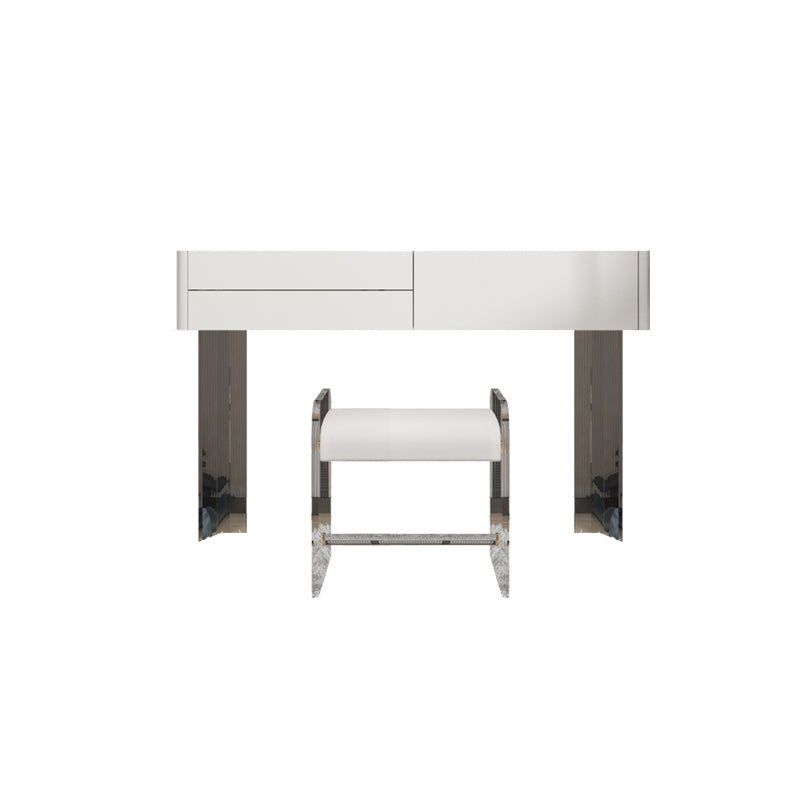Contemporary Makeup Vanity Desk Slate Top Vanity Dressing Table Set
