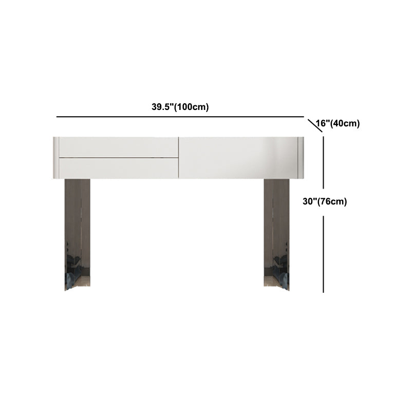 Contemporary Makeup Vanity Desk Slate Top Vanity Dressing Table Set