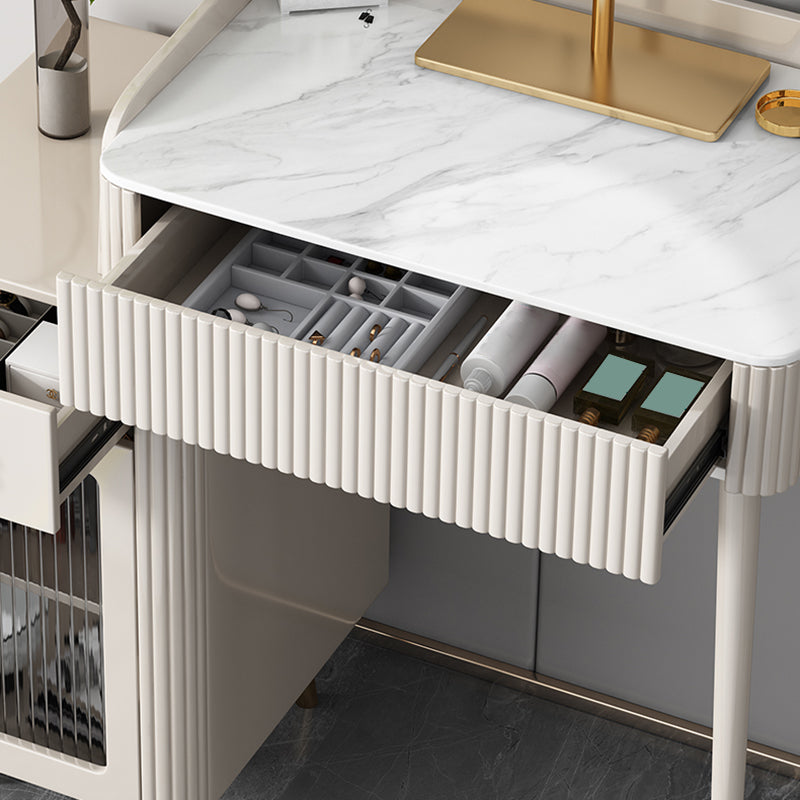 Contemporary Vanity Dressing Table Slate Top Vanity Makeup Table Set