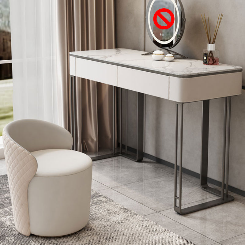 Modern Double Drawers Vanity Dressing Table Slate Makeup Vanity Set