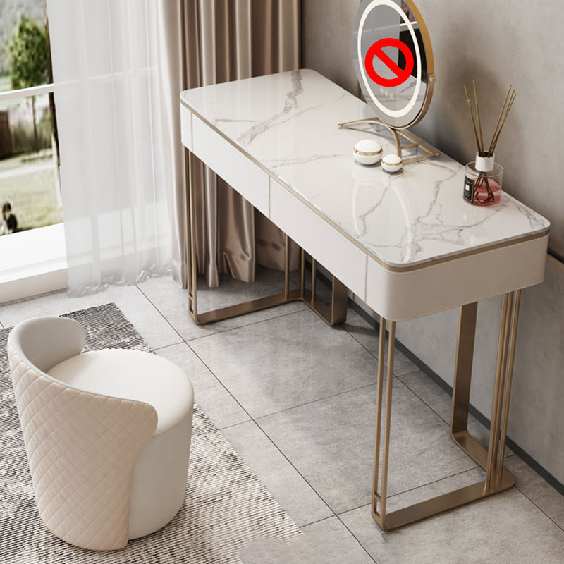 Modern Double Drawers Vanity Dressing Table Slate Makeup Vanity Set