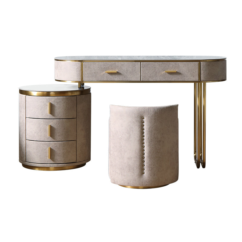 Wooden and Slate Makeup Vanity Desk Table Glam Makeup Vanity Desk