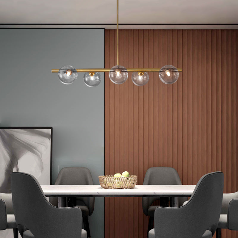 Modern Simple Hanging Lamp Glass Ball Shape Shade Island Light Fixture for Living Room