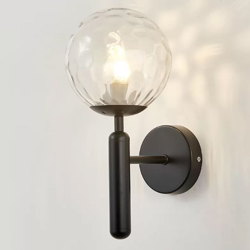 1-Light Ball Wall Lighting Contemporary Glass Wall Mounted Lights