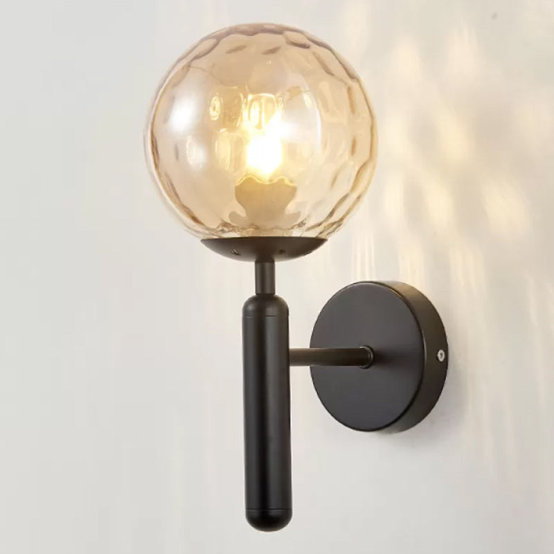 1-Light Ball Wall Lighting Contemporary Glass Wall Mounted Lights