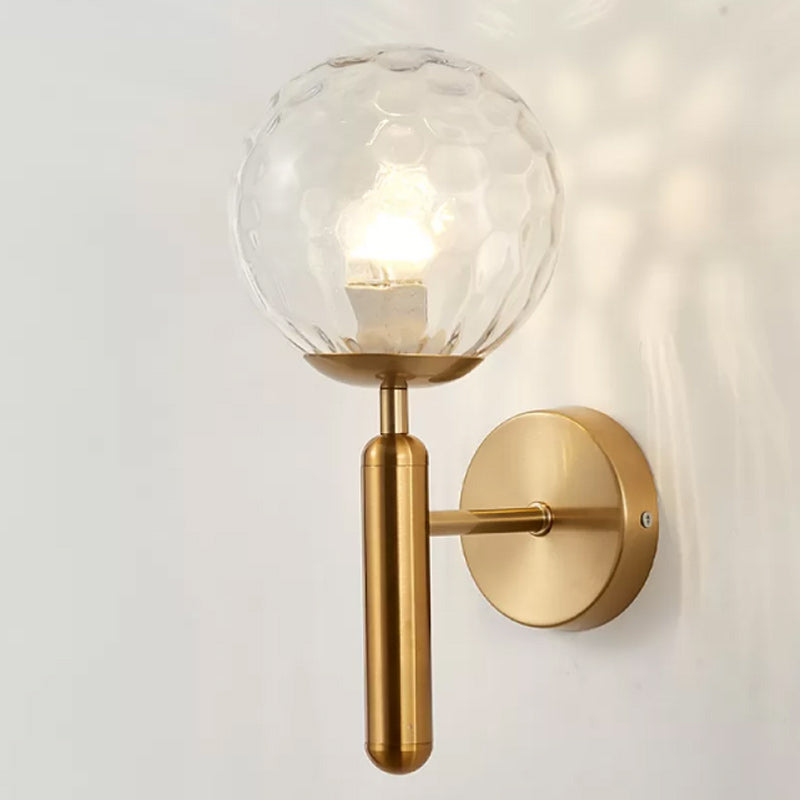 1-Light Ball Wall Lighting Contemporary Glass Wall Mounted Lights