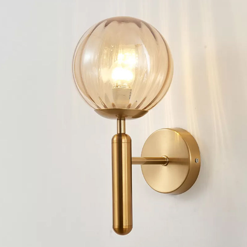 1-Light Ball Wall Lighting Contemporary Glass Wall Mounted Lights