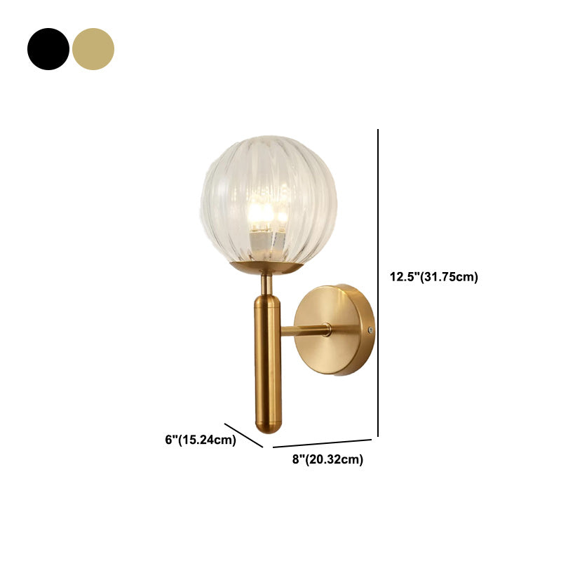 1-Light Ball Wall Lighting Contemporary Glass Wall Mounted Lights