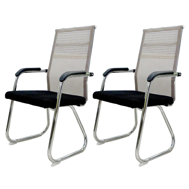 Medium/High Back Office Chair Fabric Sponge Seat Stainless Steel Legs Desk Chair