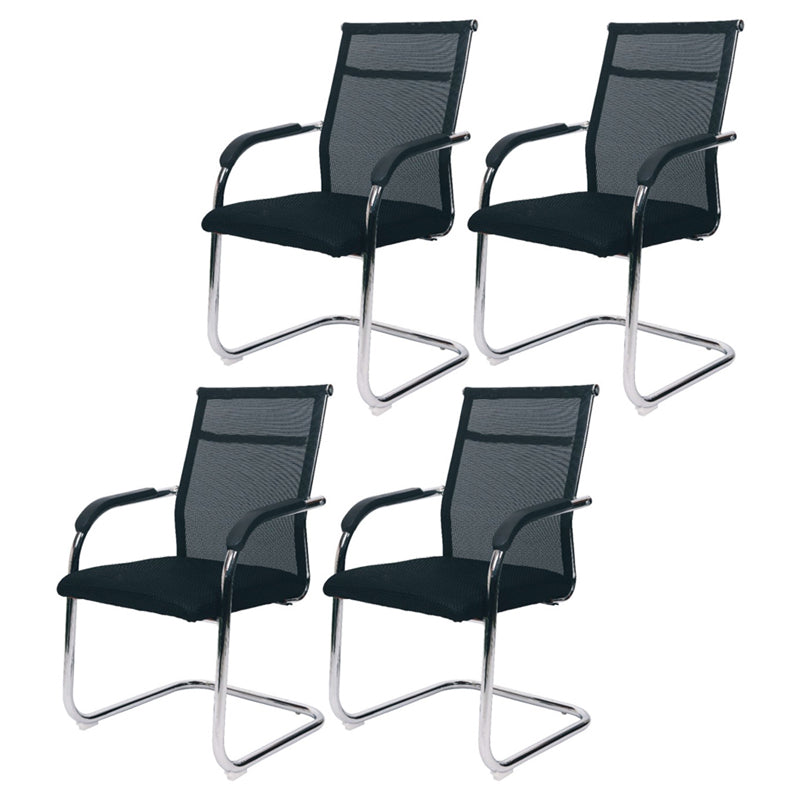 Modern Black Steel Desk Chair with Mid Back and High Back Home Office Chair