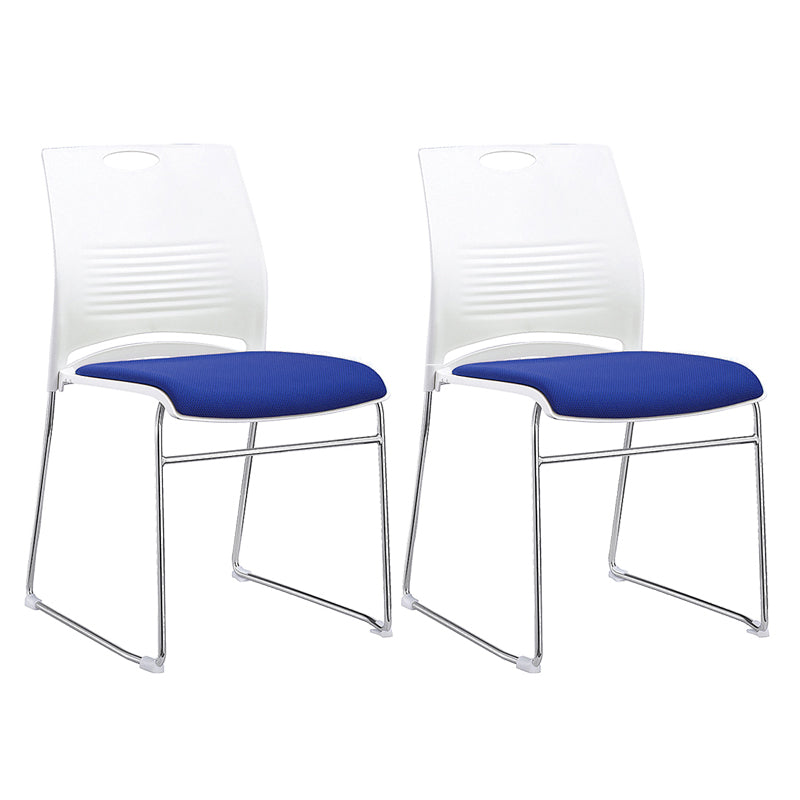 Low Back Office Chair Plastic/Fabric Upholstery Task Chair with Stainless Steel Legs